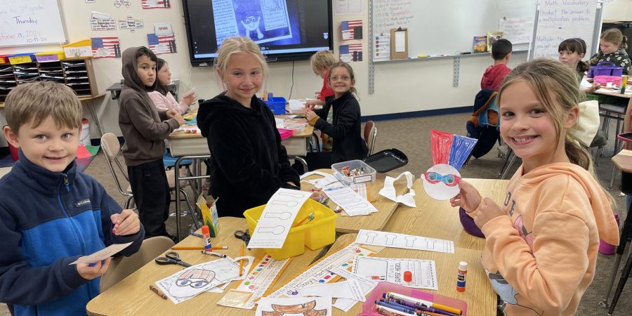 Elementary students participating in an activity for Bully Prevention Week