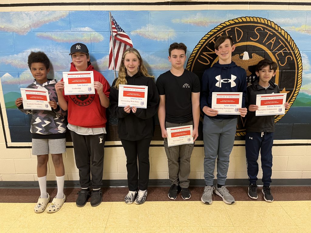 7th Grade Award Recipients